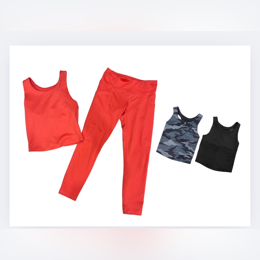 Girls Athletic Works Activewear Bundle | Size XS (4–5) | 4 Pieces